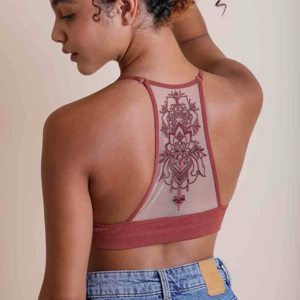 Lotus Mesh Bralette Rust